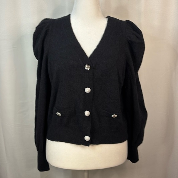 Express Black Sweater Cardigan with Crystal Buttons- XL- NWT - Picture 2 of 16